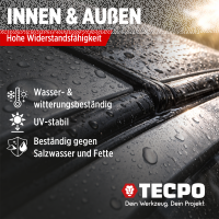 5x TECPO Universal Klebe- und Dichtstoff FLEX SEAL 522 SCHWARZ 1K MS-Polymer UV-stabil und witterungsbeständig + Alu-Kartuschenpresse 220 mm