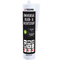 6x TECPO Universal Klebe- und Dichtstoff FLEX SEAL 522 SCHWARZ 1K MS-Polymer UV-stabil und witterungsbeständig + Alu-Kartuschenpresse 220 mm