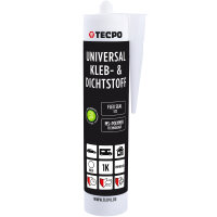 4x TECPO KLEBE UND DICHTSTOFF UNIVERSAL FLEX SEAL 522 WEIß 1K MS POLYMER 480g + Alu-Kartuschenpresse 220 mm