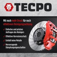 TECPO Druckluft Bremskolbenrücksteller Set 8-tlg. Universal Bremskolben Werkzeug + 12x TECPO Bremsenreiniger Universal Reiniger, 500 ml