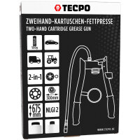 3x TECPO Universal Mehrzweckfett EP2, 500g + Zweihand-Kartuschen Fettpresse 2in1 PROFI-Ausführung 500g für Schraubkartuschen / Fett Mehrzweckfett