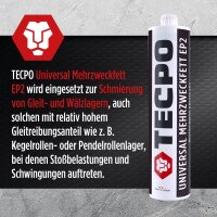 12x TECPO Universal Mehrzweckfett EP2, 500g + Zweihand-Kartuschen Fettpresse 2in1 PROFI-Ausführung 500g für Schraubkartuschen / Fett Mehrzweckfett