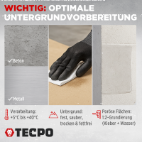 4x TECPO Universal Montagekleber Ultra FIX Power Baukleber 480g Weiß + Kartuschenpresse Kartuschenpistole 25:1