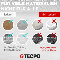 4x TECPO Universal Montagekleber Ultra FIX Power Baukleber 480g Weiß + Kartuschenpresse Kartuschenpistole 25:1