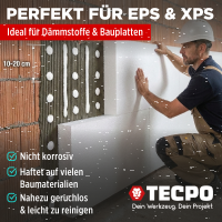 10x TECPO Universal Montagekleber Ultra FIX Power Baukleber 480g Weiß + Kartuschenpresse Kartuschenpistole 25:1