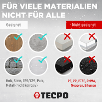 10x TECPO Universal Montagekleber Ultra FIX Power Baukleber 480g Weiß + Kartuschenpresse Kartuschenpistole 25:1