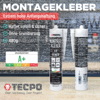 12x TECPO Universal Montagekleber Ultra FIX Power...