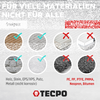 12x TECPO Universal Montagekleber Ultra FIX Power Baukleber 480g Weiß + Kartuschenpresse Kartuschenpistole 25:1
