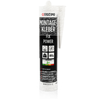 12x TECPO Universal Montagekleber Ultra FIX Power Baukleber 480g Weiß + Kartuschenpresse Kartuschenpistole 25:1
