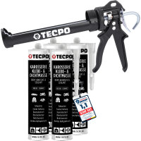 4x TECPO KKD 801 Karosserie Klebe- und Dichtmasse, 370g +...