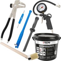 TECPO Reifenmontagepaste schwarz 5 kg + Pinsel +...