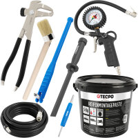 TECPO Reifenmontagepaste schwarz 5 kg + Pinsel +...