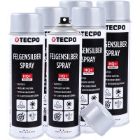 6x TECPO Felgensilber-Spray Felgenlack Lackspray, 500 ml