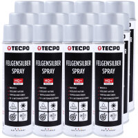 12x TECPO Felgensilber-Spray Felgenlack Lackspray, 500 ml