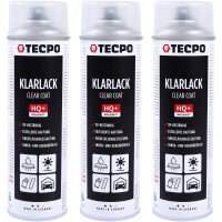 3x TECPO Klarlack Autolack glänzend Sprühlack,...