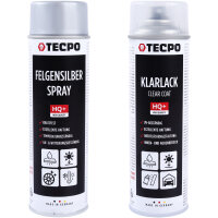 TECPO Felgensilber-Spray Felgenlack Lackspray, 500 ml +...