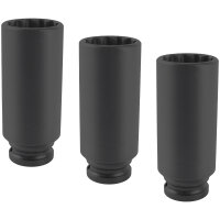 3x TECPO Kraft-Steckschlüssel-Einsatz 1/2" SW...