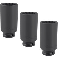 3x TECPO Kraft-Steckschlüssel-Einsatz 1/2" SW...