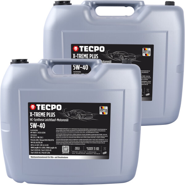 40L TECPO 5W-40 X-TREME PLUS Motoröl für VW 502.00 505.00 MB 229.3 226.5 BMW LL-01 LL-98