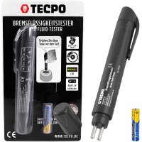 TECPO Elektrisches Bremsen-Entlüftungsgerät + Elektronischer Bremsflüssigkeitstester + TECPO Bremsflüssigkeit DOT-4, 5L