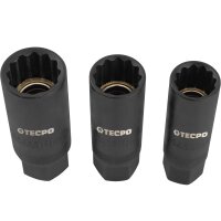 3x TECPO Zündkerzen-Einsätze mit Magnet 14 mm 16 mm 18 mm
