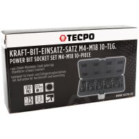 TECPO Kraft-Bit-Einsatz-Satz Vielzahn M4 - M18 1/2 Zoll 10-tlg.