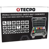 TECPO Spezielle Steckschlüssel-Einsätze Kraft-Schoneinsätze 1/2" 18-tlg.