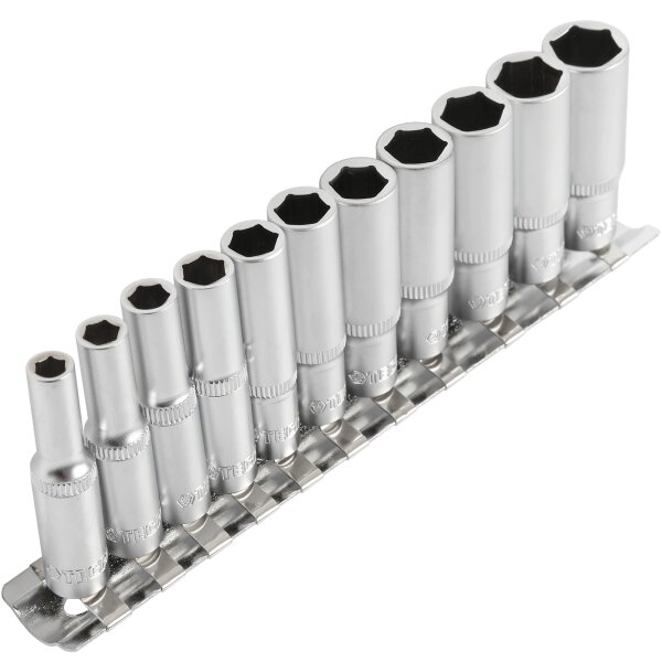 TECPO Steckschlüssel Satz, Zollgrößen 1/4", 11-teilig