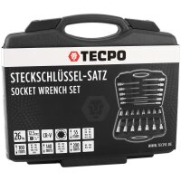 TECPO Steckschlüssel Satz 1/2 Zoll Innen Vielzahn 26-teilig