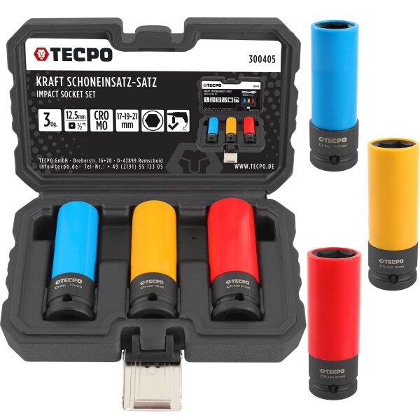 TECPO Kraft-Schoneinsatz-Satz SW 17mm 19mm 21mm