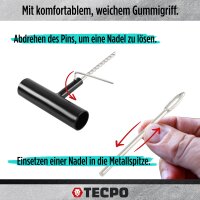 TECPO Reifenreparatur Set, 78-teilig + LED Akku Handlampe 300 Lumen inkl. USB Kabel