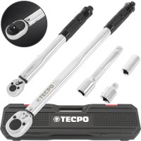 TECPO Drehmomentschlüssel 1/2" 1/4" + Schoneinsätze