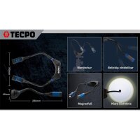 TECPO KFZ Werkstattrollbrett Rollliege 360° drehbar + LED Umhängelampe