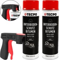 2x TECPO Unterbodenschutz Bitumen schwarz, 500 ml +...