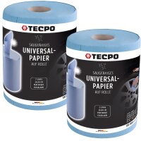 2x TECPO Putzrolle blau 2-lagig, 23x30 cm, MINI-300
