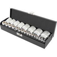 TECPO Zoll Werkzeug Nüsse 24-teilig+ Maulringschlüssel