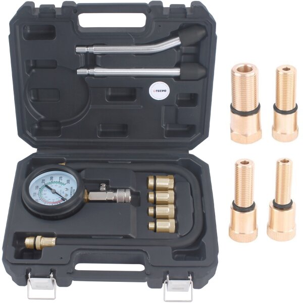 TECPO Kompressionstester, M10 + M12 + M14 + M18 + Adapter lang