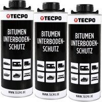 3x TECPO Unterbodenschutz Bitumen schwarz, 1L