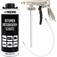 TECPO Unterbodenschutz Bitumen schwarz, 1L + Druckluft...