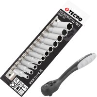TECPO Steckschlüssel Satz, tief, 1/4", 4-13 mm,...