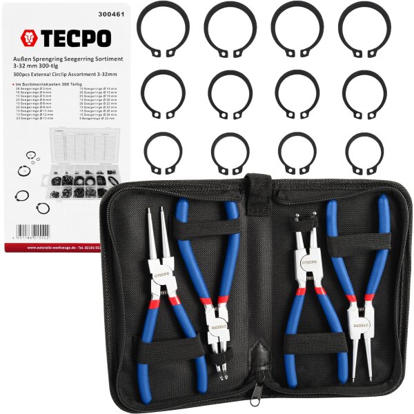 TECPO Sprengring- Seegerringzange Set 175 mm
