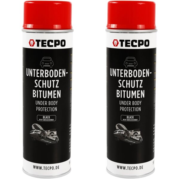 2x TECPO Unterbodenschutz Bitumen schwarz, 500 ml