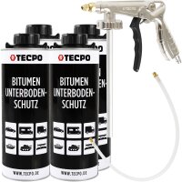 TECPO Unterbodenschutz Bitumen schwarz, 4L + Druckluft...