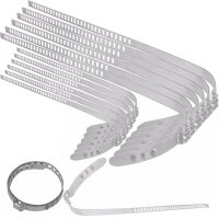 TECPO Druckluft-Montagewerkzeug für Achsmanschetten 20 - 110 mm + Achsmanschetten Schellen, 6x lang 6x kurz