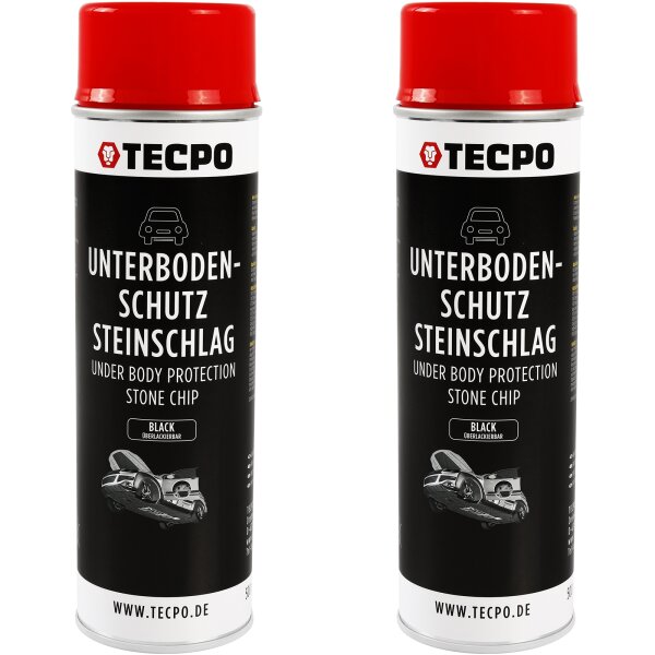 2x TECPO Unterbodenschutz überlackierbar schwarz, 500 ml
