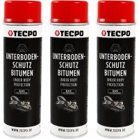 3x TECPO Unterbodenschutz Bitumen schwarz, 500 ml
