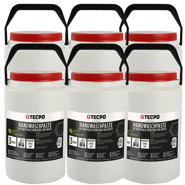 6x TECPO Handwaschpaste Handreiniger für KFZ Werkstatt 3 L