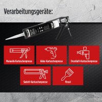 5x TECPO KKD 801 Karosserie Klebe- und Dichtmasse, 370g + Kartuschenpresse