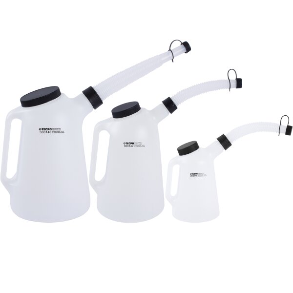 TECPO Ölkannen mit flexiblem Ausgussstutzen und Deckel 1L, 3L, 5L