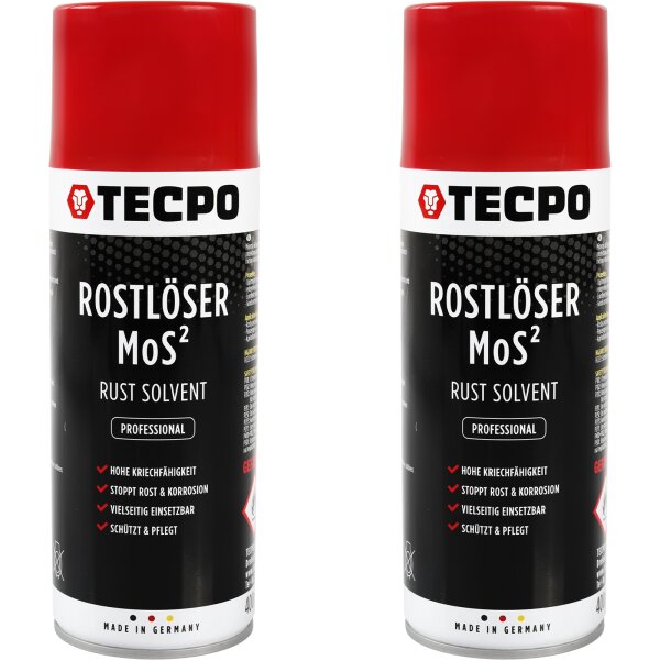 2x TECPO Rostlöser MoS² Rostschutz Kriechöl Korrosionsschutz Multifunktionsöl 400ml